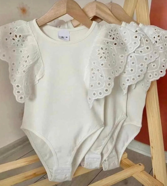 Kız çocuk Çıtçıtlı dantel detaylı body